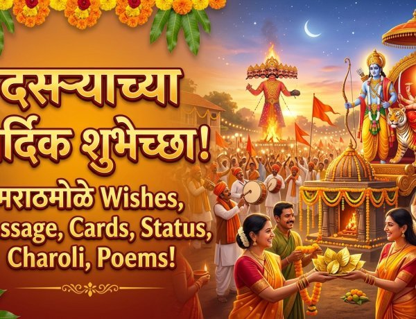 दसऱ्याच्या हार्दिक शुभेच्छा! (Dussehra Wishes in Marathi) | नातेवाईक आणि मित्रांना पाठवण्यासाठी खास संदेश, चारोळ्या आणि कविता